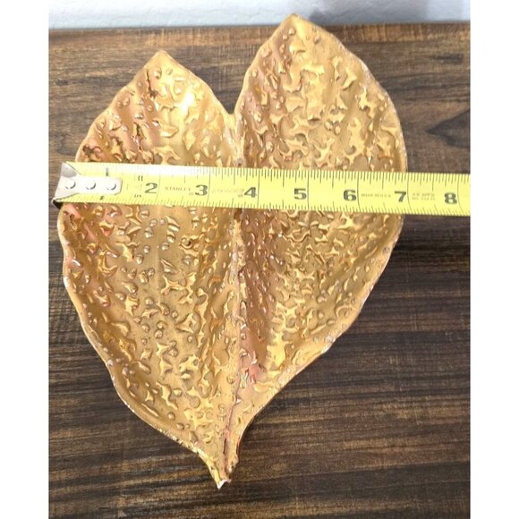 Vintage Weeping-Bright Gold Leaf-Shaped Hand Decorated Candy Dish With 22K Gold - Picture 4 of 5